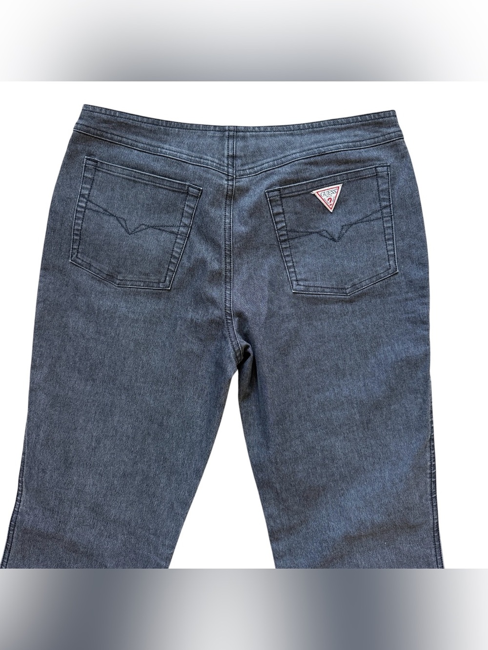 Guess Jeans Black Wash Flare Bootcut Stretch Denim Jeans 31 Y2K Low Rise Retro - Picture 11 of 13